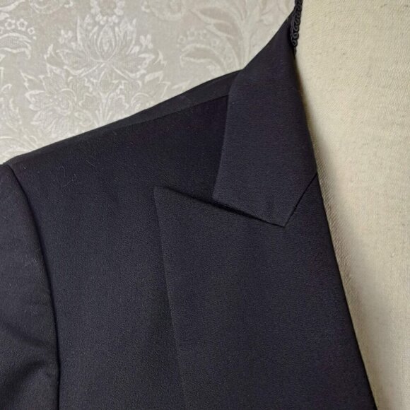 Anne Klein Size 10 Black 1 Button Blazer Notched Lapels Long Slv 3 Pockets NWOT - Picture 3 of 11